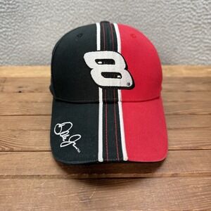 Vintage Winners Circle Hat Adult Black Red Strap Back Dale Earnhardt Jr NASCAR